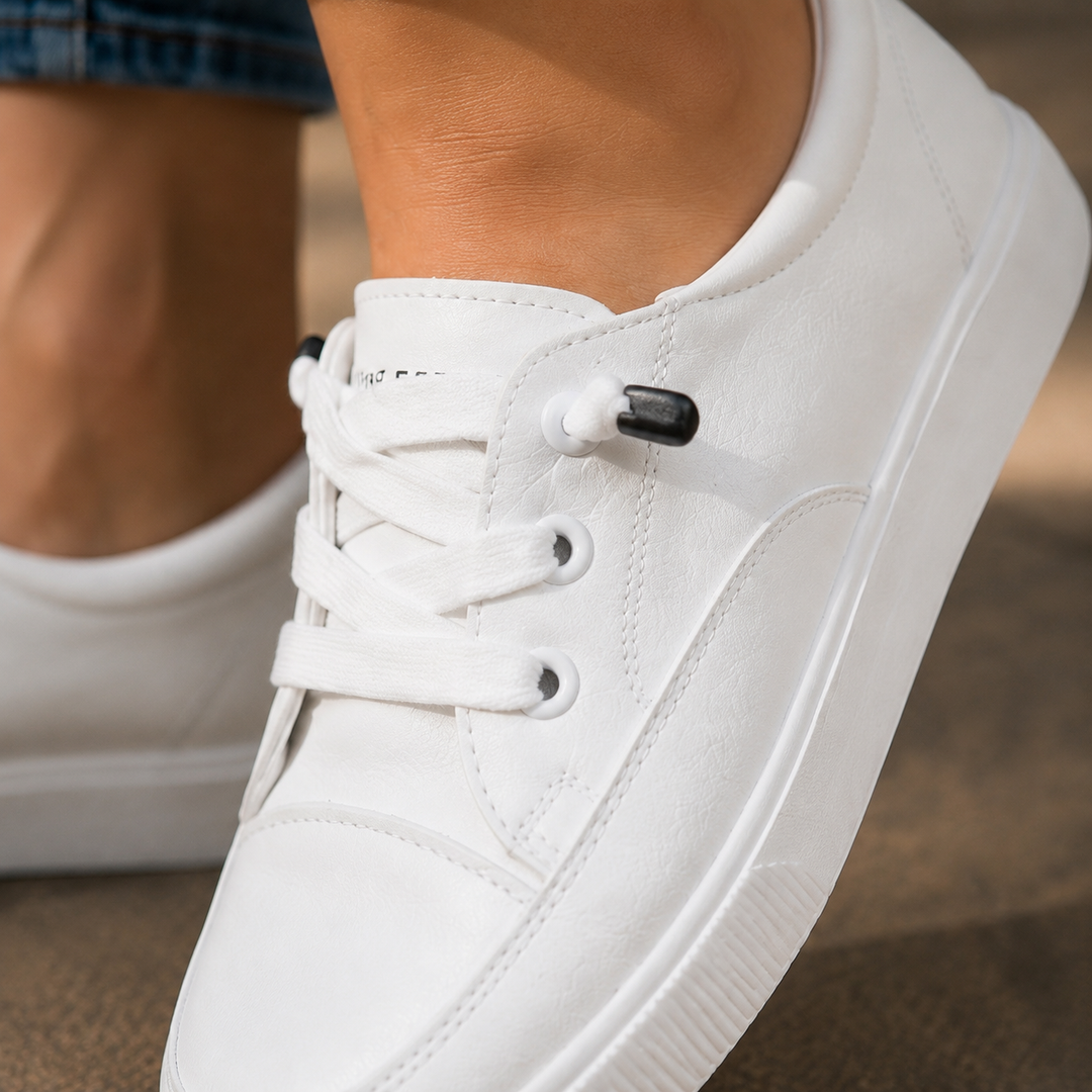 Women's Parisi Lace-Up Sneakers in White | Invictora.com