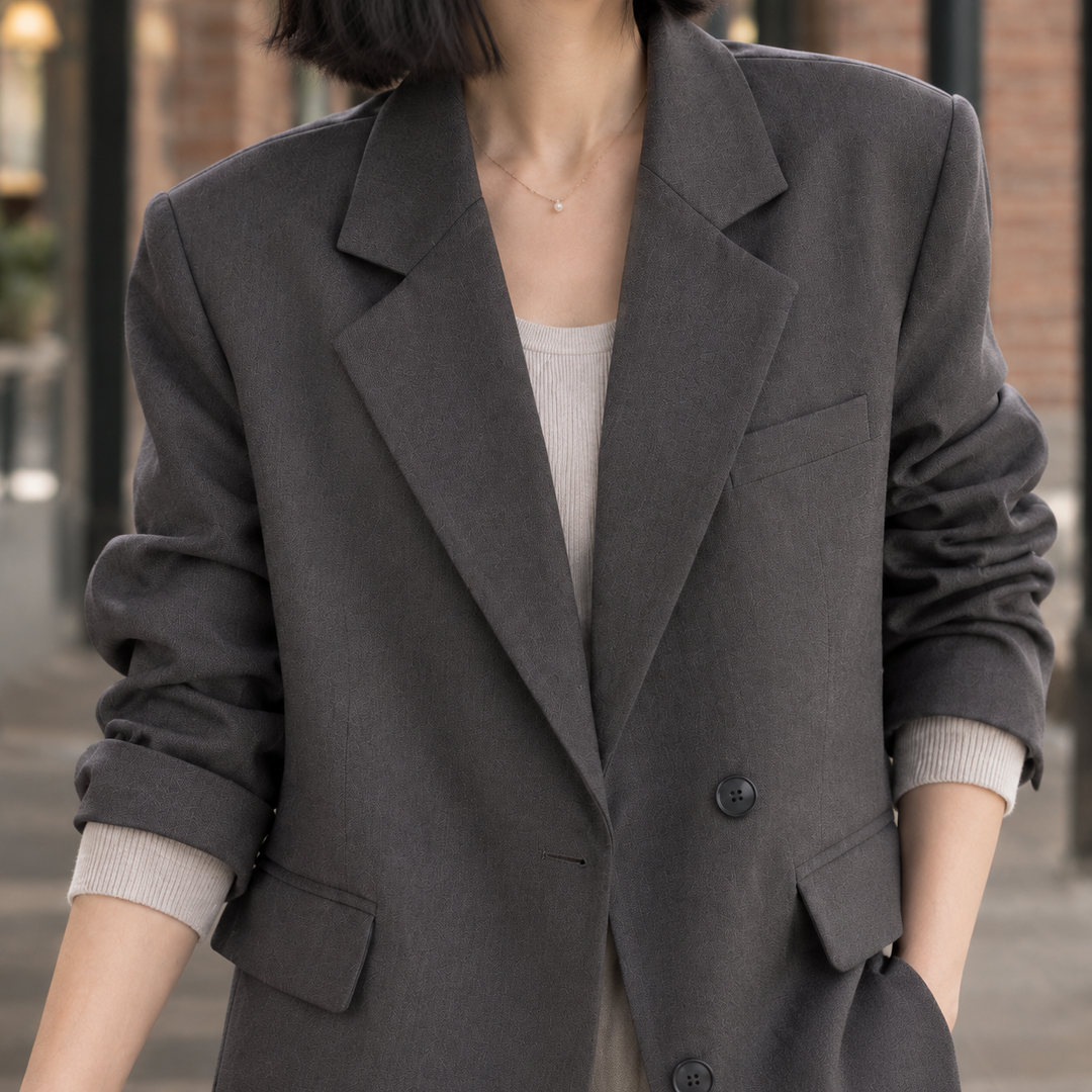 Women's Andrina Tailored Blazer in Gray | Invictora.com