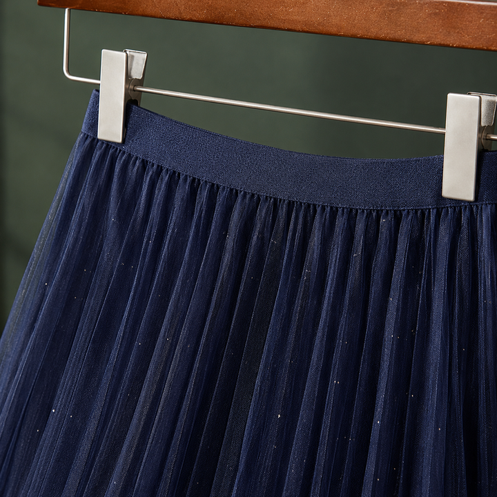 Women's Adrienne Pleated Skirt in Blue | Invictora.com