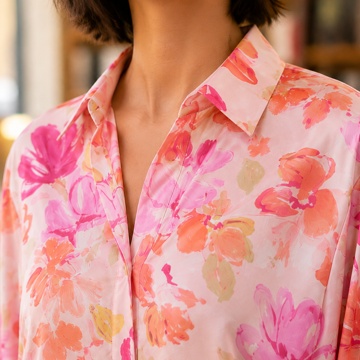 Women's Ines Floral Shirt in Pink | Invictora.com
