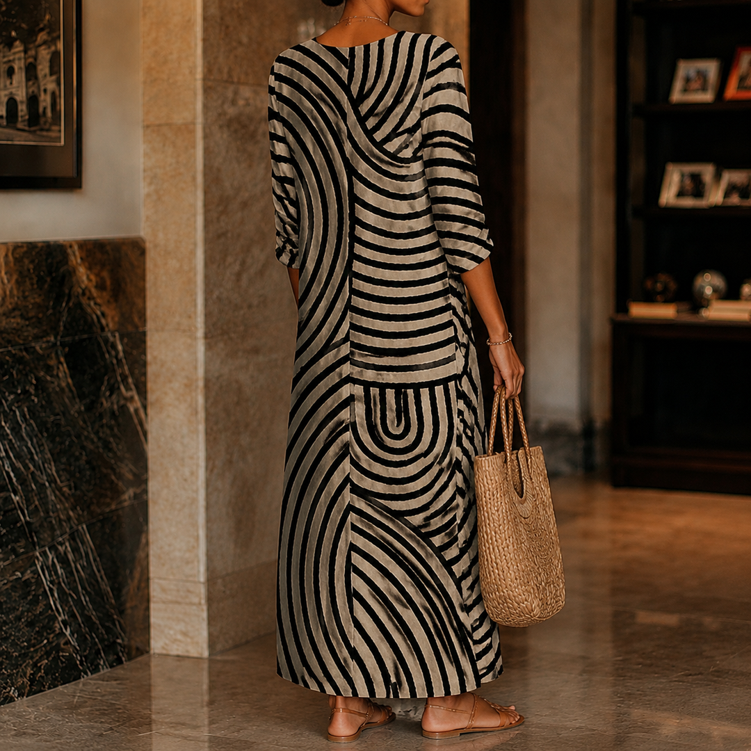 Women's Stella-Rose Abstract Midi Dress in Multicolor | Invictora.com