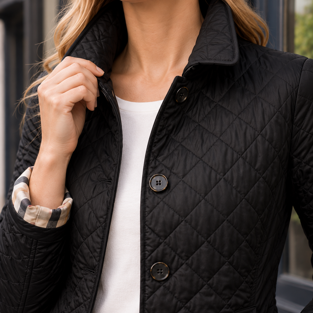 Women's Matilda-Claire Quilted Jacket in Black | Invictora.com