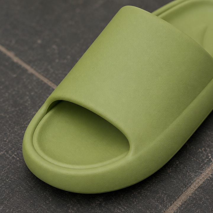 Women's Cagliari Cushioned Slides in Green | Invictora.com