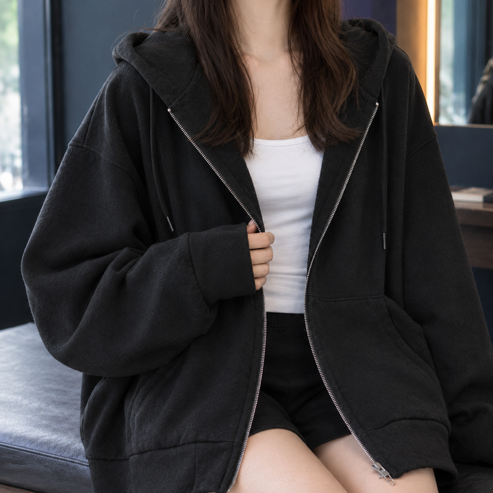 Women's Aimee-Marie Oversized Hoodie in Black | Invictora.com