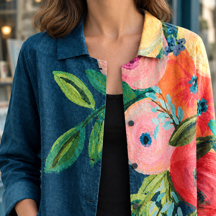 Women's April-Louise Painterly Shirt in Multicolor | Invictora.com
