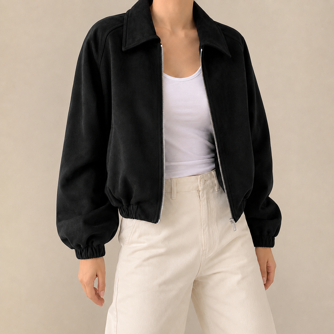 Women's Thornbury Faux Suede Crop Jacket | Invictora.com