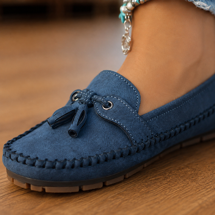 Women's Firenze Tassel Loafers in Blue | Invictora.com