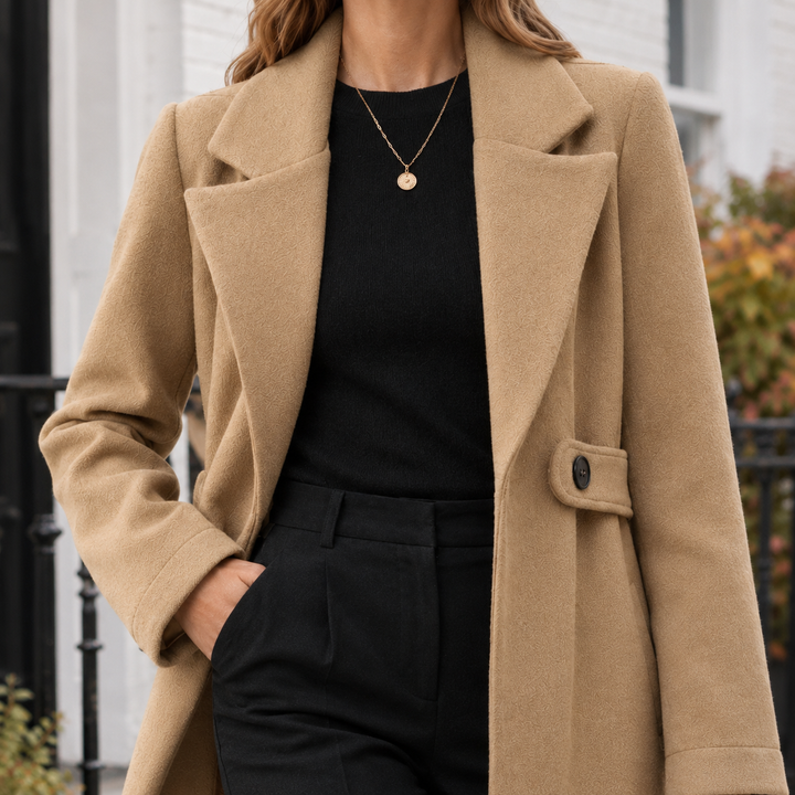 Women's Brigitta-June Longline Coat in Camel | Invictora.com