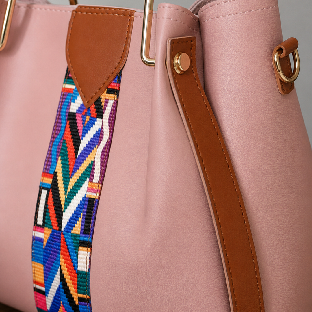 Women's Arcuri Geo Handbag Set in Pink | Invictora.com