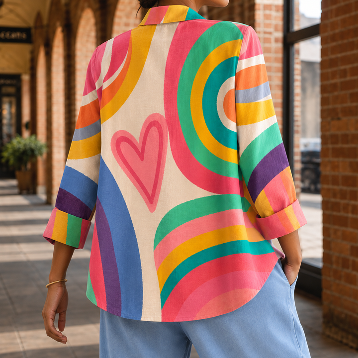 Women's Brigitte Relaxed Blouse in Multicolor | Invictora.com