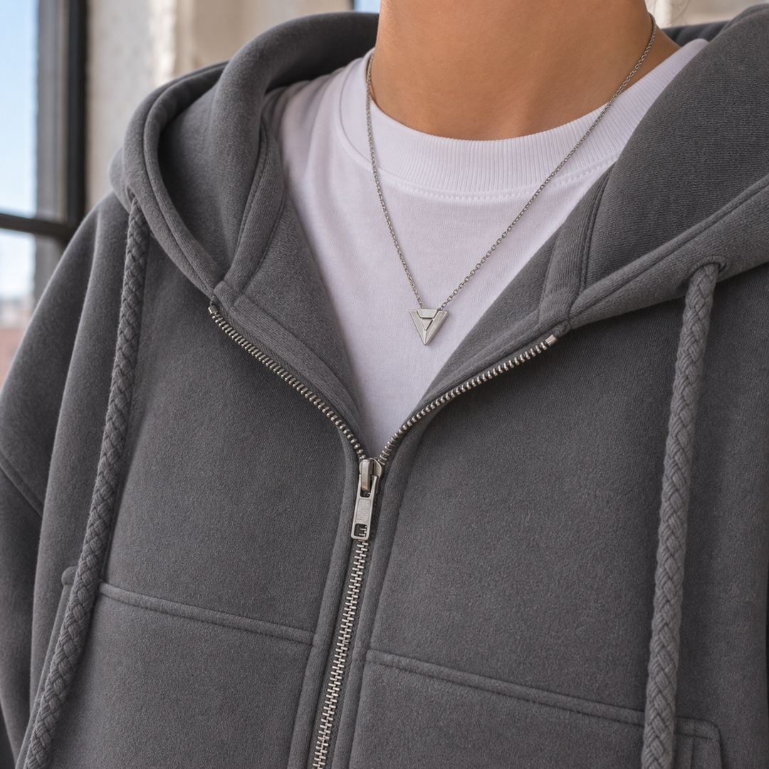 Women's Hazel-Rae Cropped Zip Hoodie in Dark Gray | Invictora.com