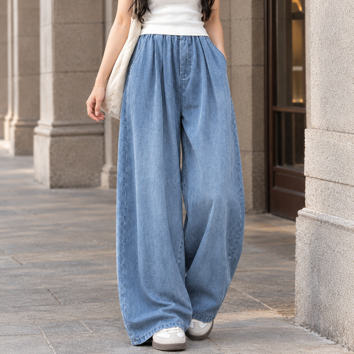 Women's Joelle-Jane Wide Leg Pants in Retro Blue | Invictora.com
