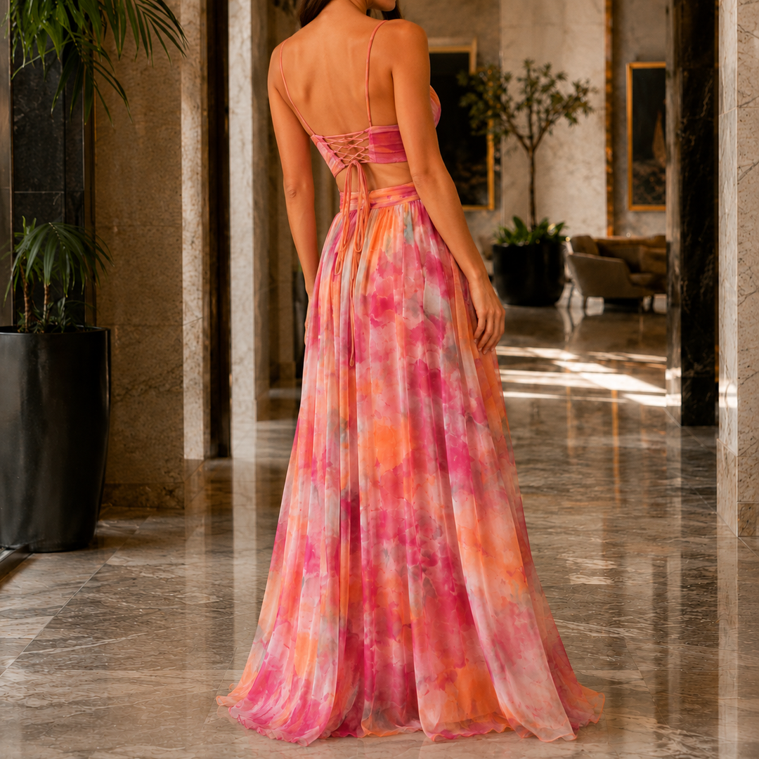 Women's Mina Watercolor Maxi Dress product image | Invictora.com