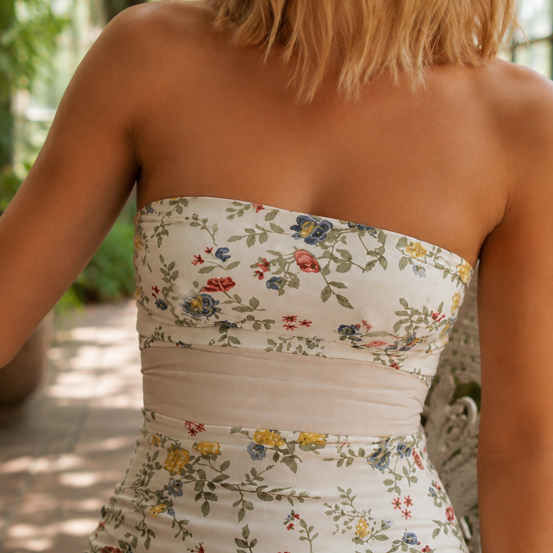 Women's Isabella-Jane Floral Tube Dress in White | Invictora.com