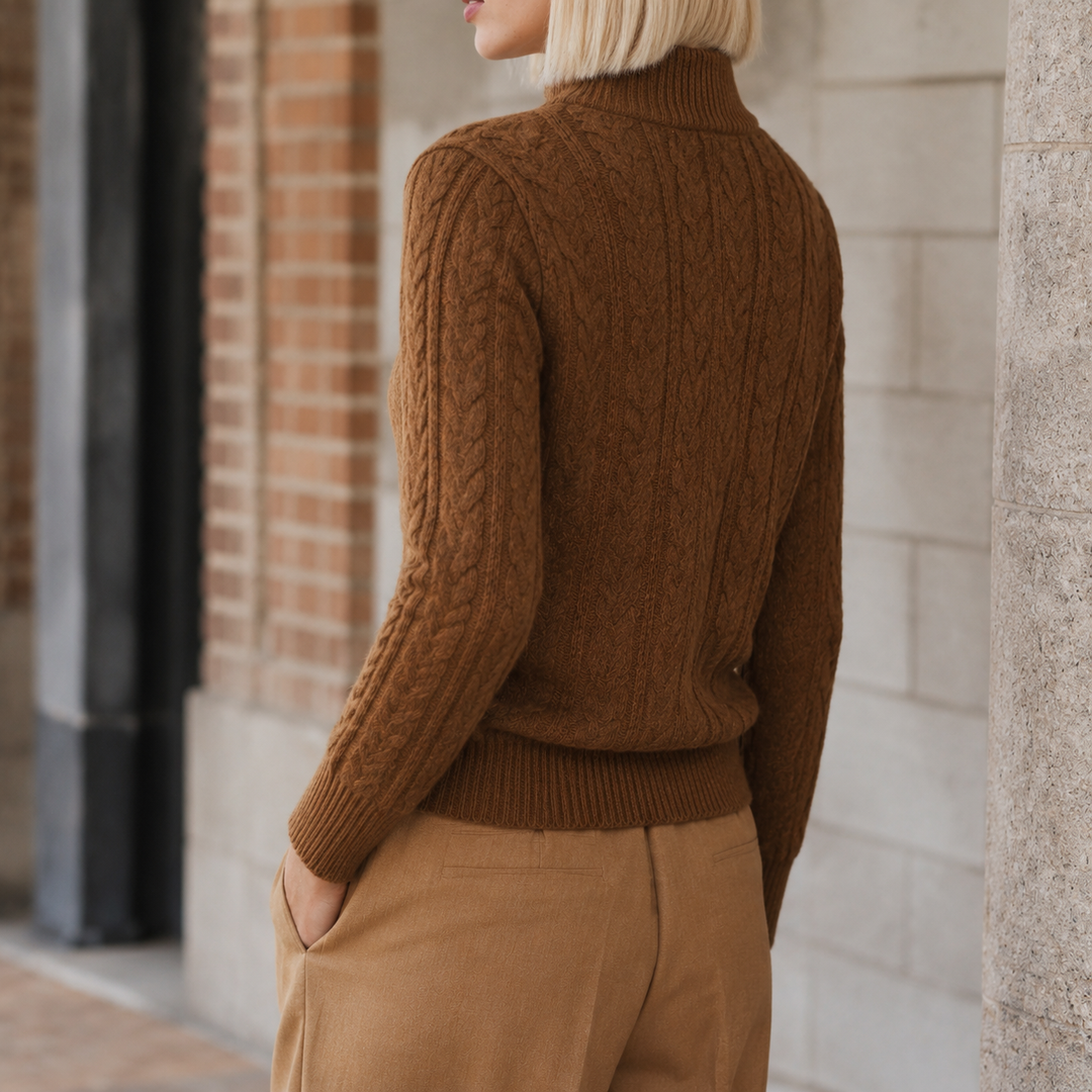 Women's Anouk-Claire Cashmere Sweater in Brown | Invictora.com