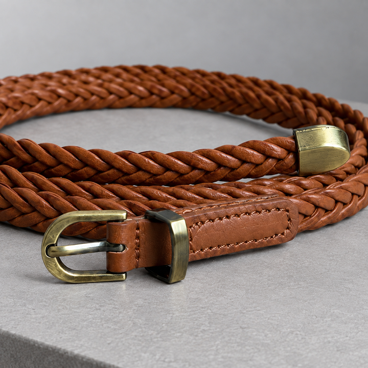Women's Bertani Braided Belt in White | Invictora.com