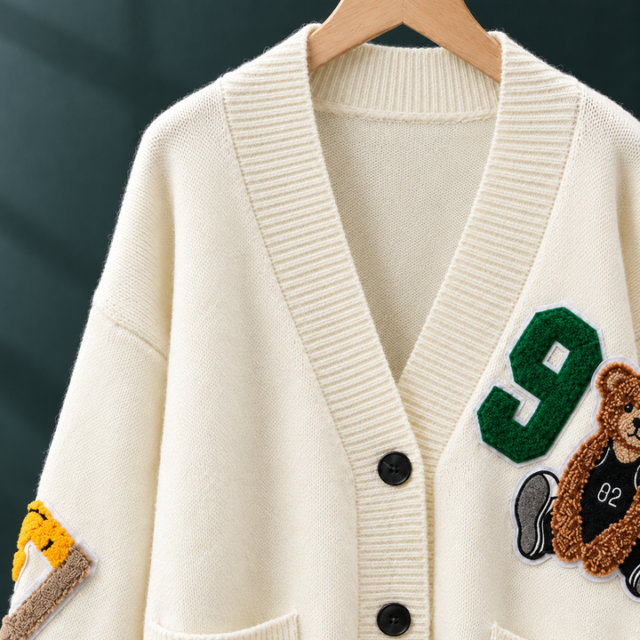 Women's Paige Bear Cardigan in Off White | Invictora.com