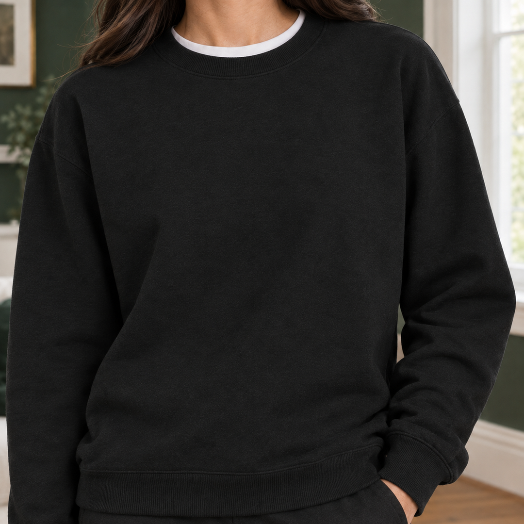 Women's Isabelle-Lane Cotton Sweatshirt in Black | Invictora.com