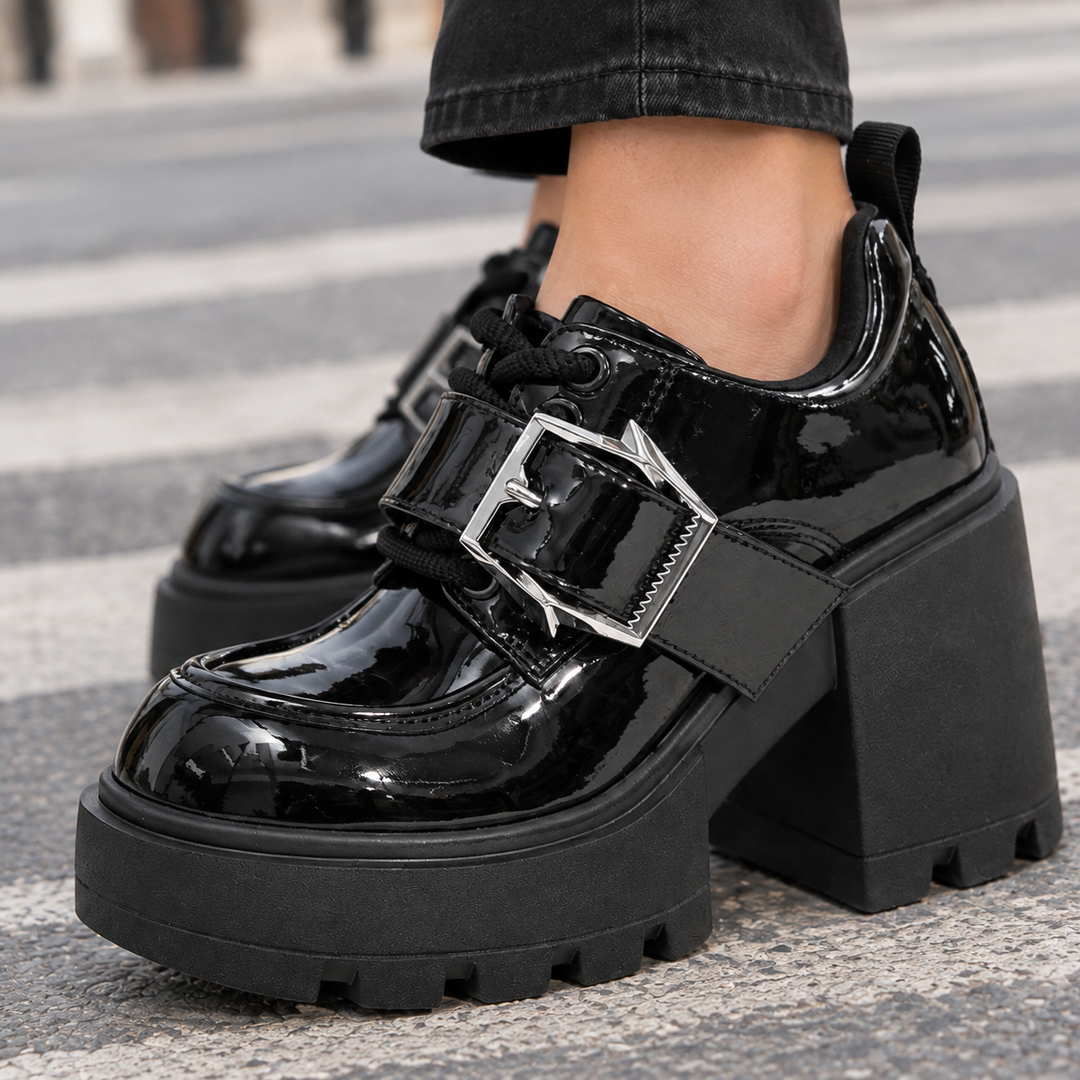 Women's Crivelli Platform Heels in Black | Invictora.com