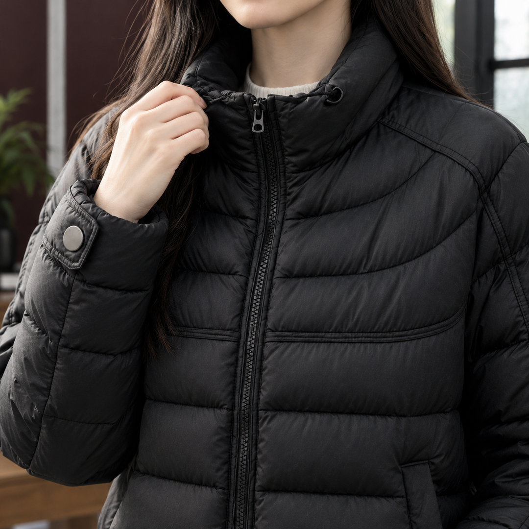 Women's Gloria Quilted Jacket in Zhuoshi Black | Invictora.com