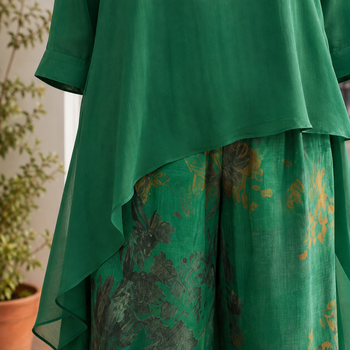Women's Rosalind-Claire Asymmetric Set in Green | Invictora.com