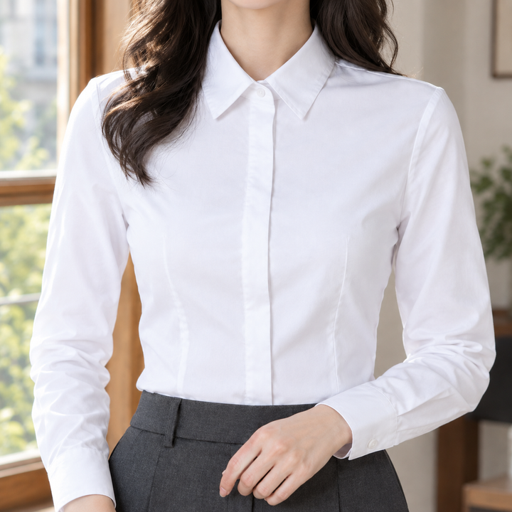 Women's Berenice Tailored Shirt in White | Invictora.com
