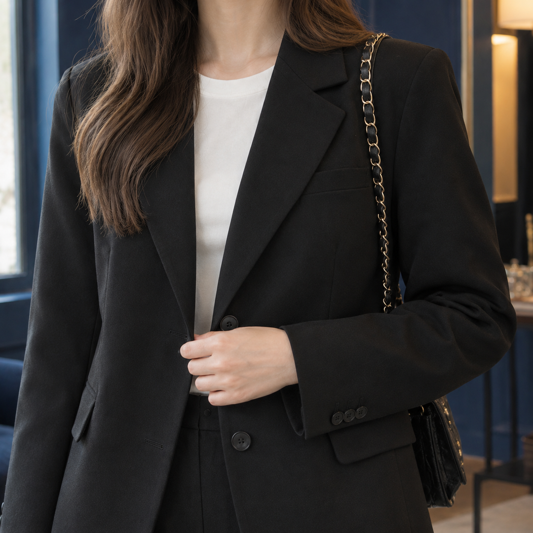 Women's Aline Tailored Blazer in Black | Invictora.com