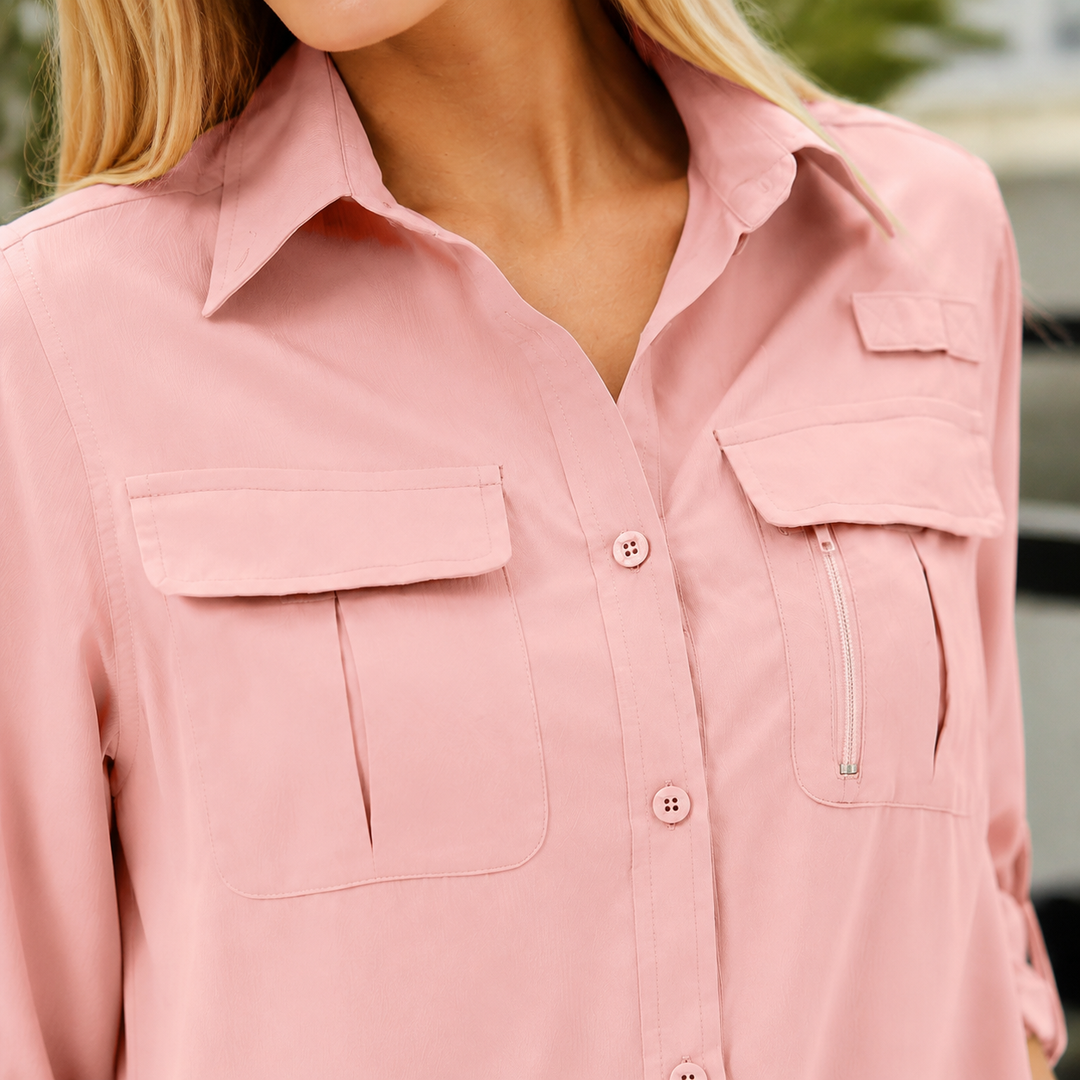 Women's Tallulah-Kate Utility Shirt in Pink | Invictora.com