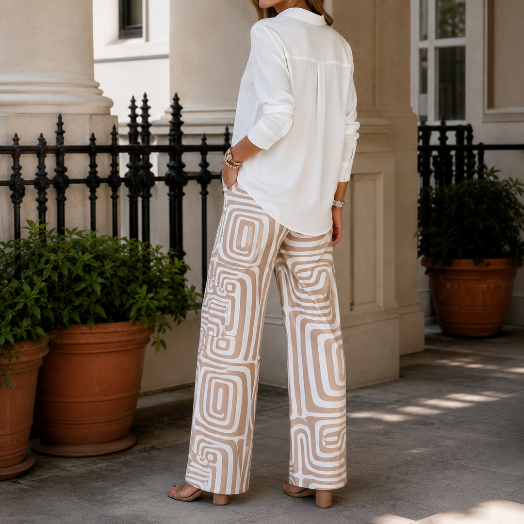 Women's Evangeline-Skye Flowing Set in Khaki | Invictora.com