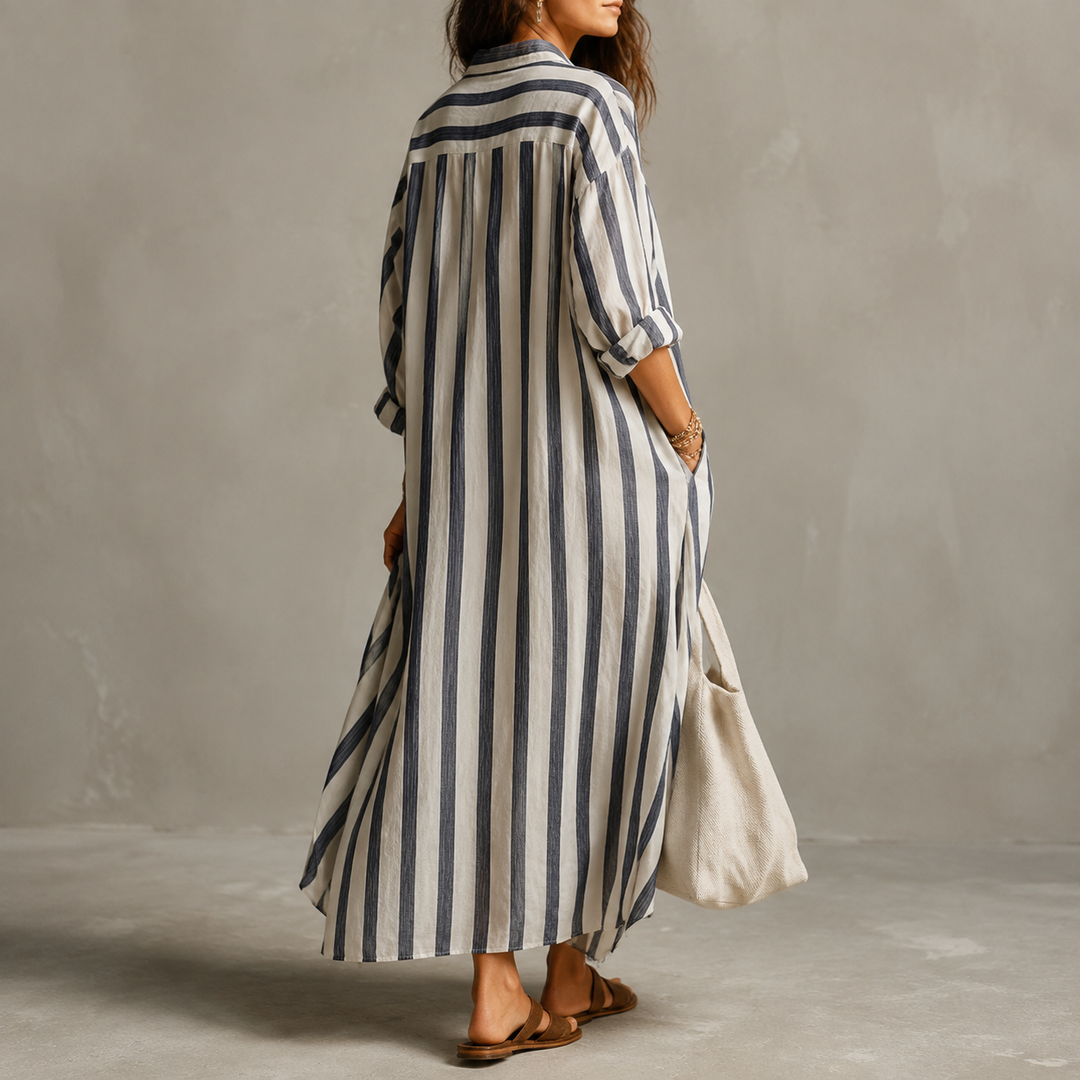 Women's Adele Striped Shirt Dress product image | Invictora.com