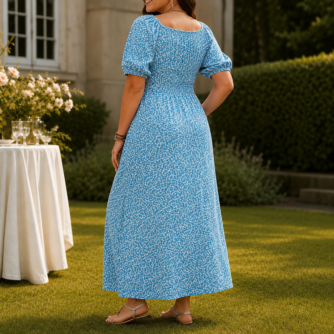 Women's Amalia Floral Maxi Dress in Blue | Invictora.com