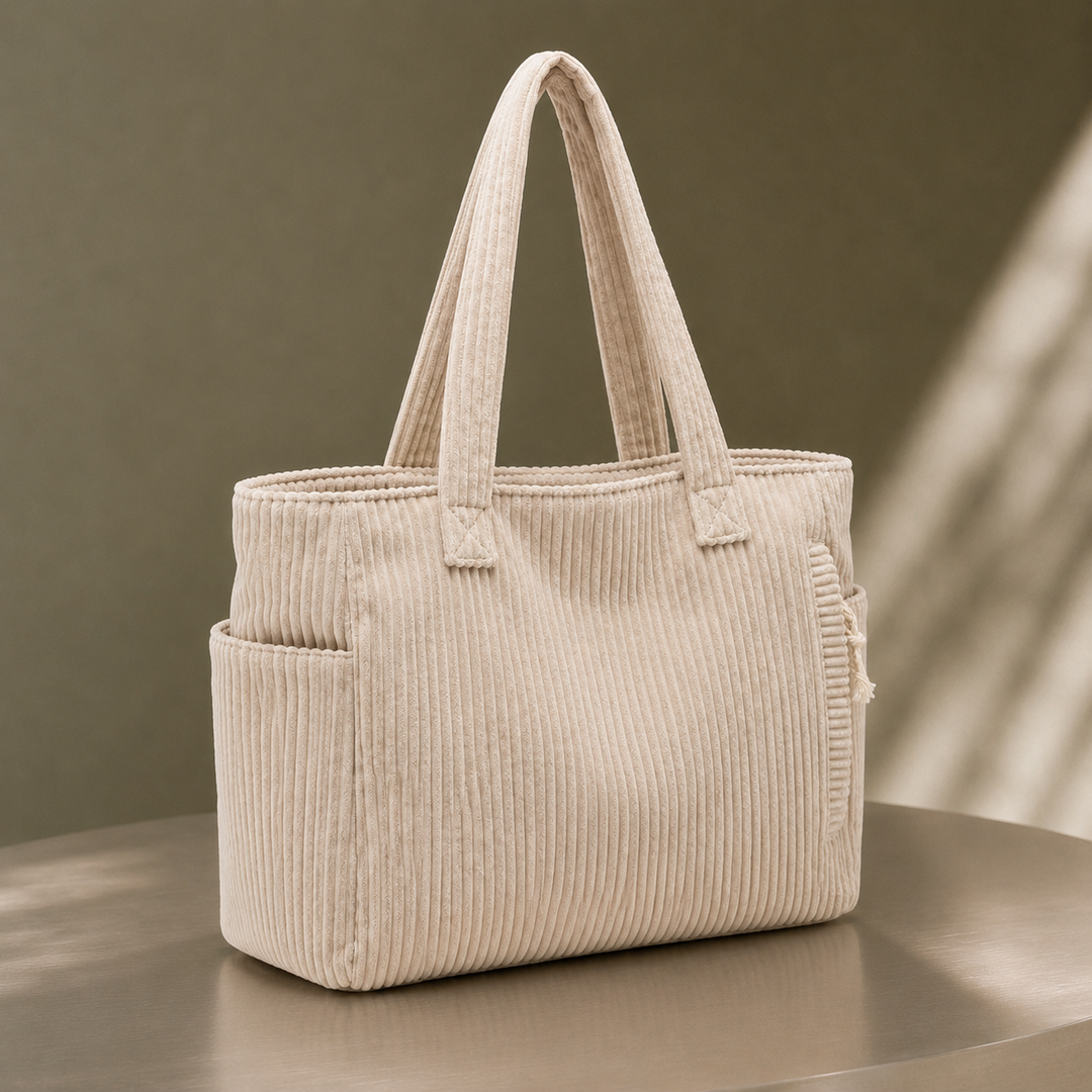 Women's Campana Ribbed Tote in Black | Invictora.com