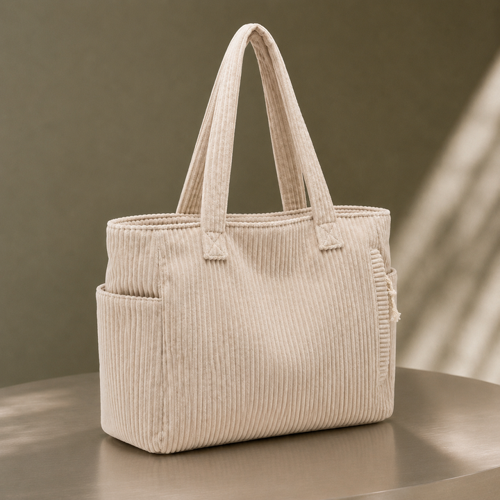 Women's Campana Ribbed Tote in Black | Invictora.com