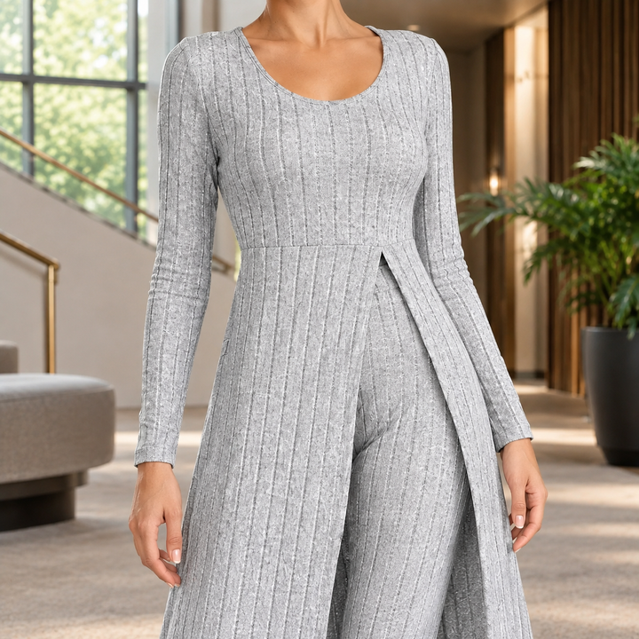 Women's Salome-Marie Ribbed Set in Gray | Invictora.com