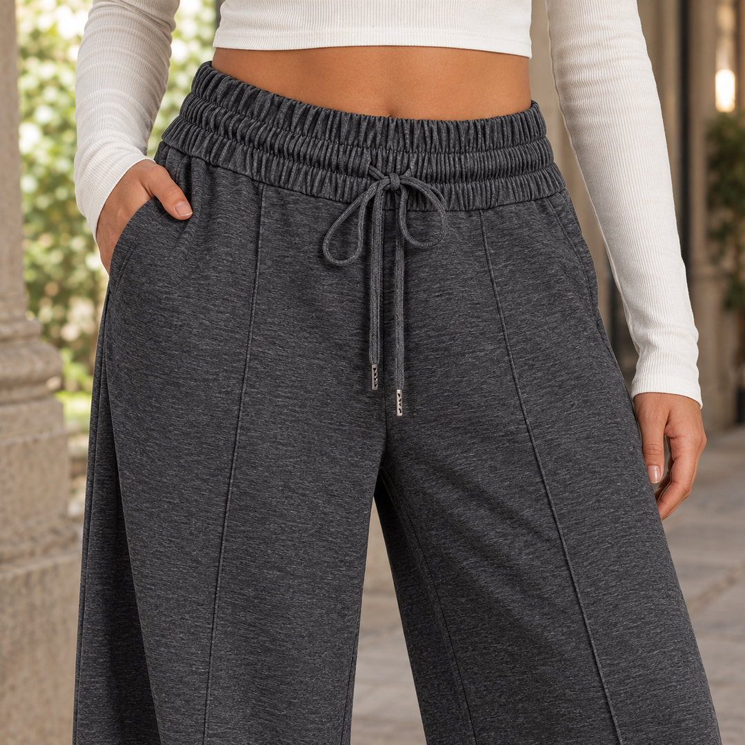 Women's Geraldine-Faye Wide-Leg Pants in Dark Gray | Invictora.com