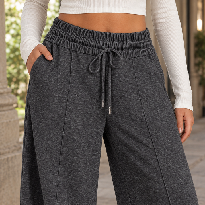 Women's Geraldine-Faye Wide-Leg Pants in Dark Gray | Invictora.com