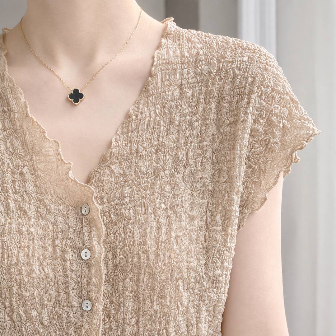 Women's Mabel-June Pleated Cardigan in Khaki | Invictora.com