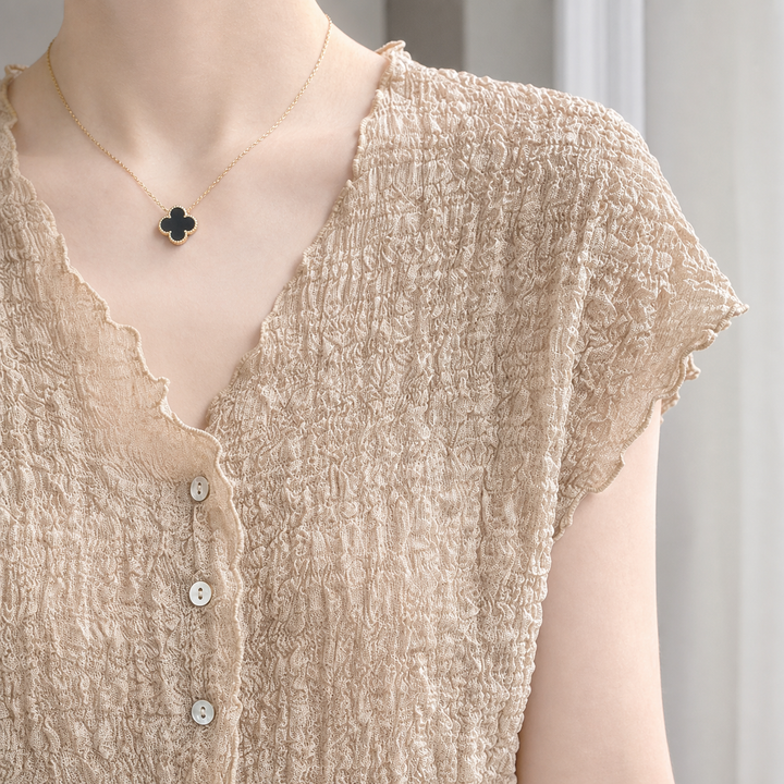 Women's Mabel-June Pleated Cardigan in Khaki | Invictora.com