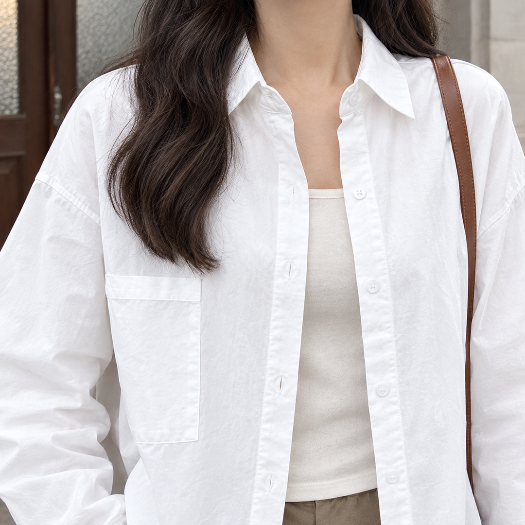 Women's Sarah Relaxed Shirt in White | Invictora.com