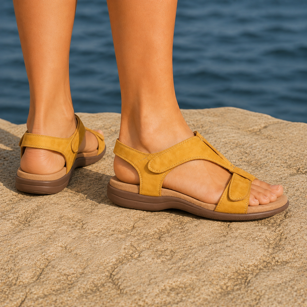 Women's Siracusa Adjustable Sandals in Yellow | Invictora.com