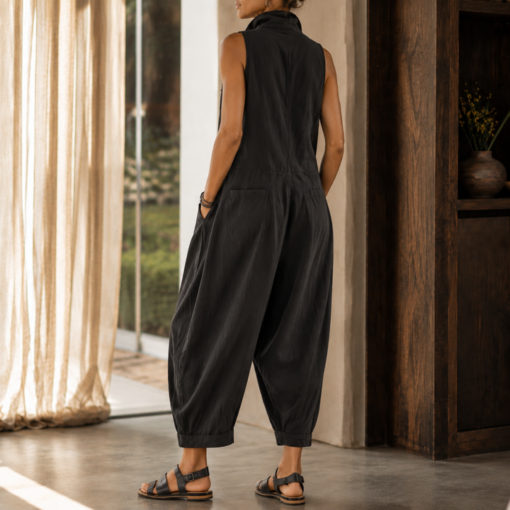 Women's Colette-Rose Wide Leg Jumpsuit in Black | Invictora.com