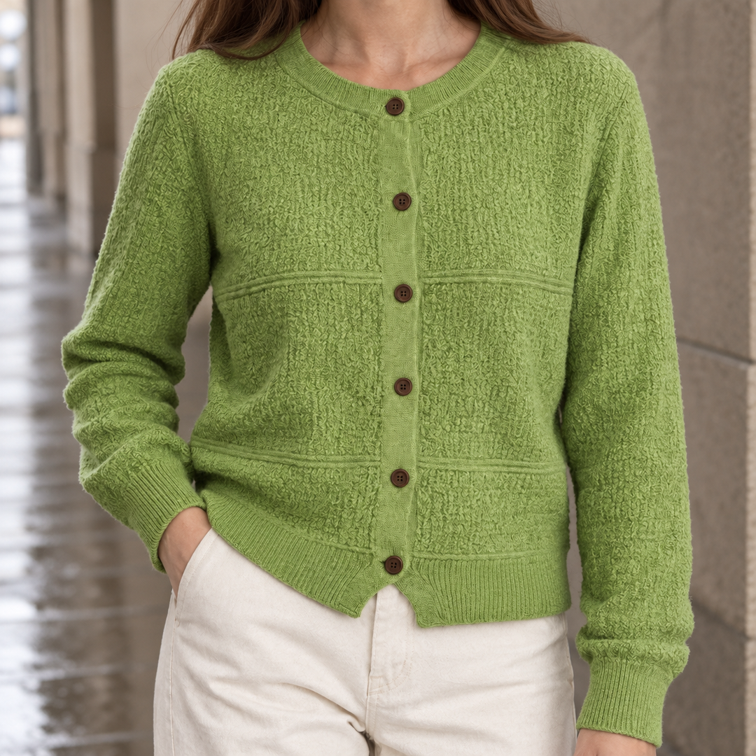 Women's Ninon-Hope Textured Cardigan in Green | Invictora.com