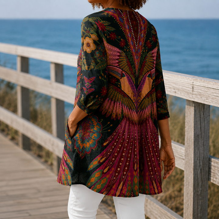 Women's Carmen-Elise V-Neck Tunic in Multicolour | Invictora.com