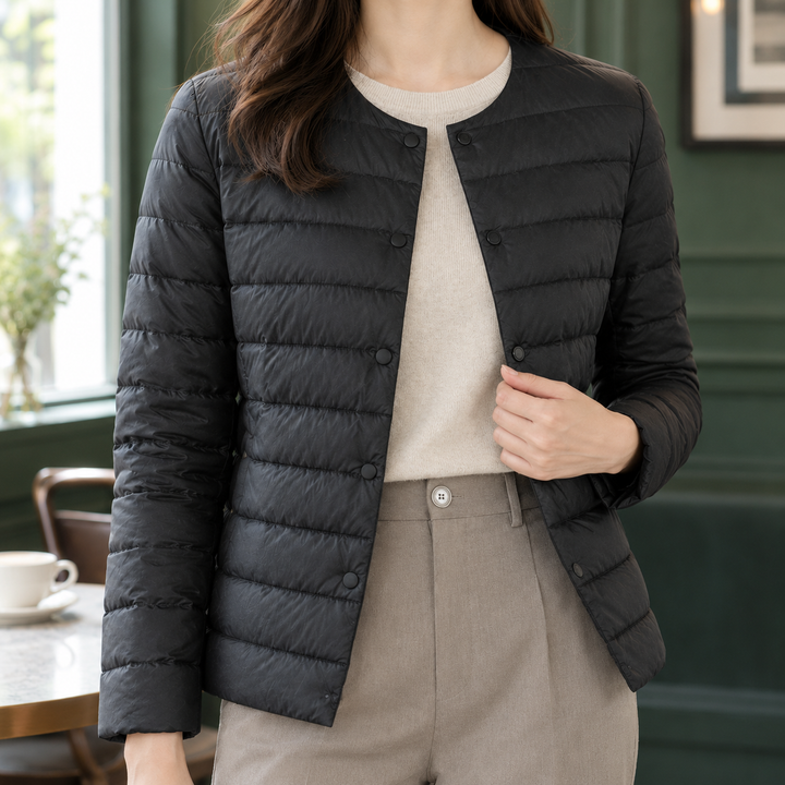 Women's Amabel Quilted Jacket in Black | Invictora.com