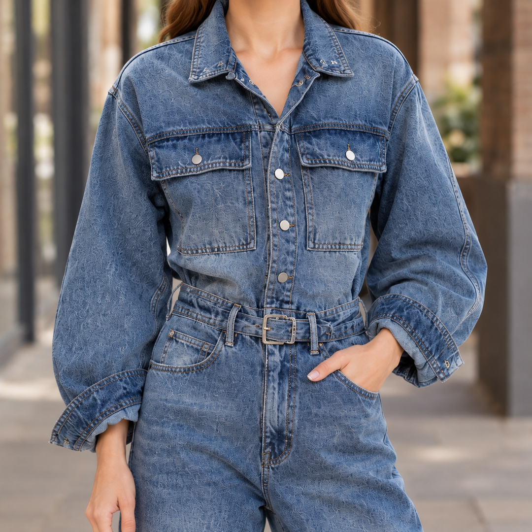 Women's Pascaline-Kate Wide Leg Jumpsuit in Blue Plus | Invictora.com