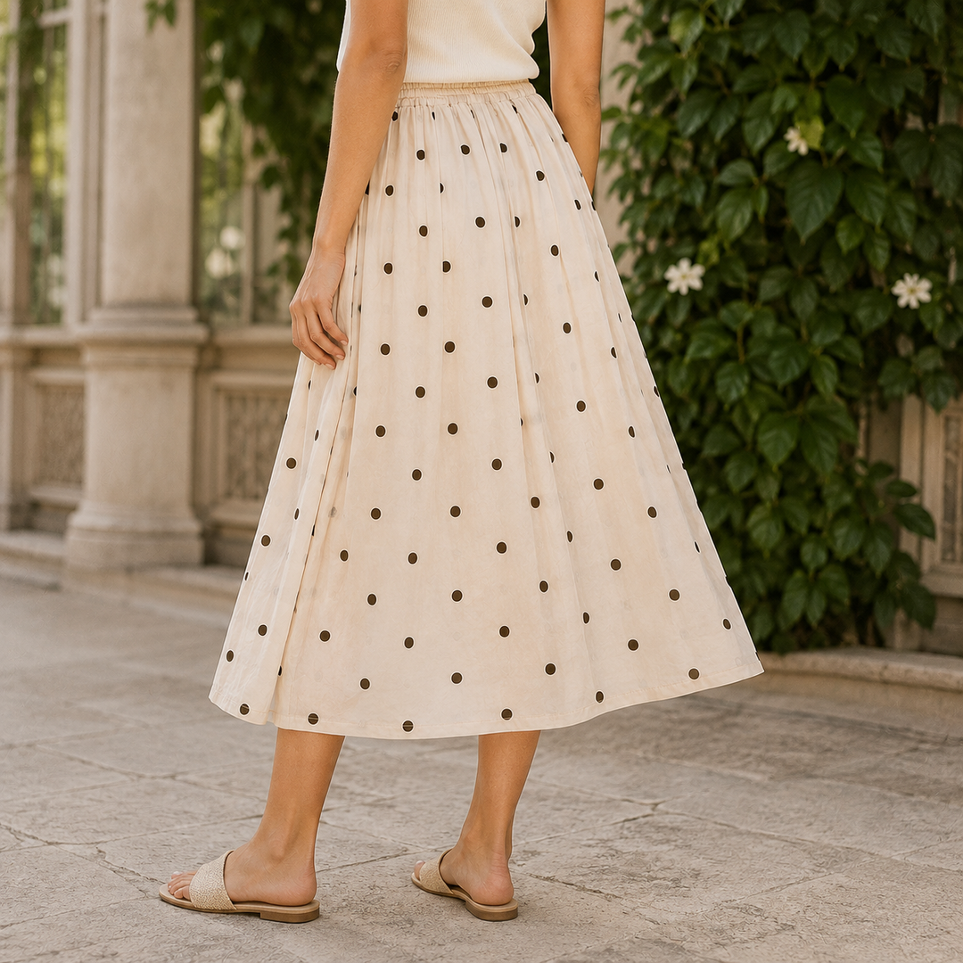Women's Daphne Midi Skirt in Apricot | Invictora.com