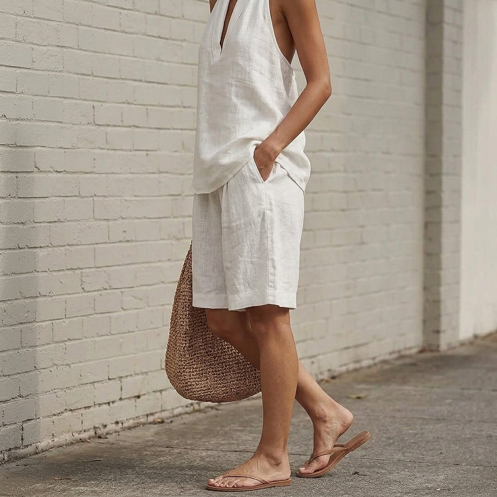 Women's Florence Halter Set in White | Invictora.com