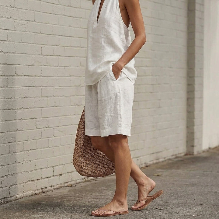 Women's Florence Halter Set in White | Invictora.com
