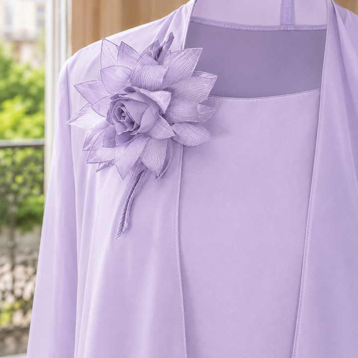 Women's Mina-June Chiffon Pantsuit in Lilac | Invictora.com