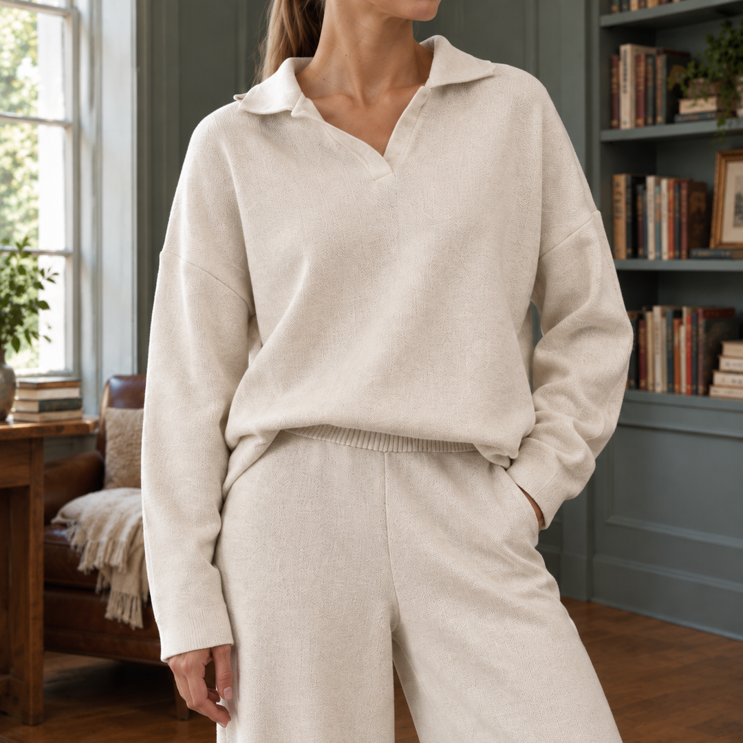 Women's Clara-Lane Wide Leg Set in Off White | Invictora.com